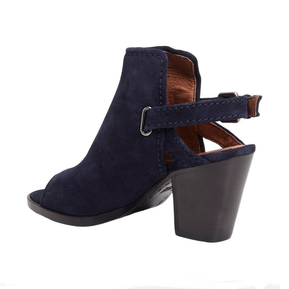 Beautiful Navy Kid Suede Frye Slingback Booties - Picture 3 of 7